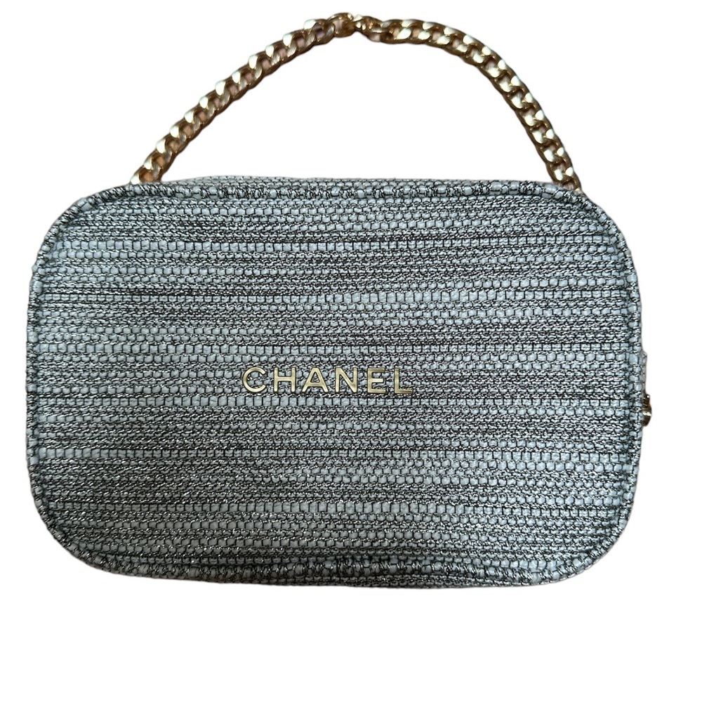 AUTHENTIC Chanel Tweed Beauty novelty bag (Grey Colored) - Picture 3 of 10